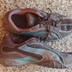 Women's Brown & Turquoise Running Puma Shoes